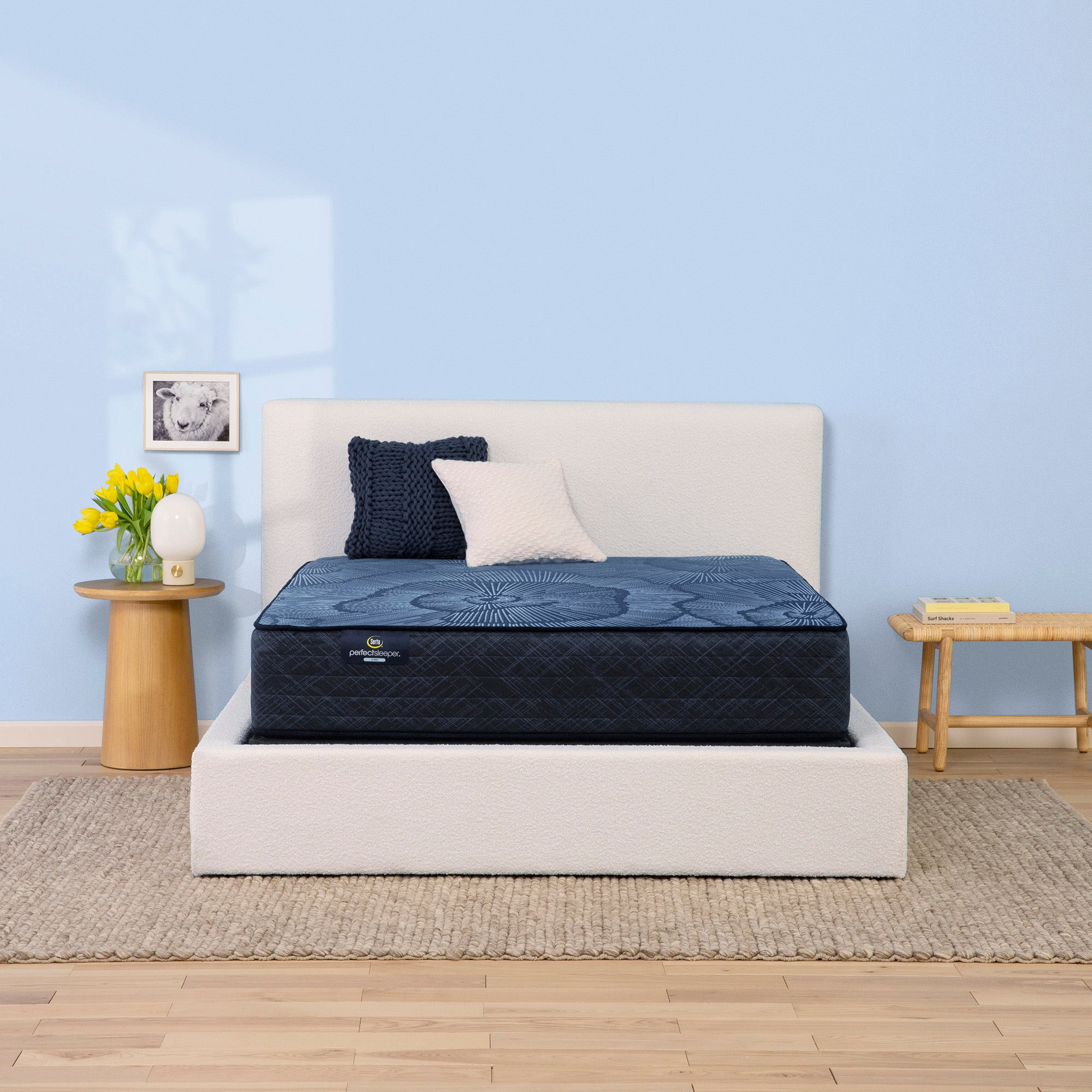 Perfect Sleeper Bright Reef 12" Hybrid Firm Mattress Low Profile Set