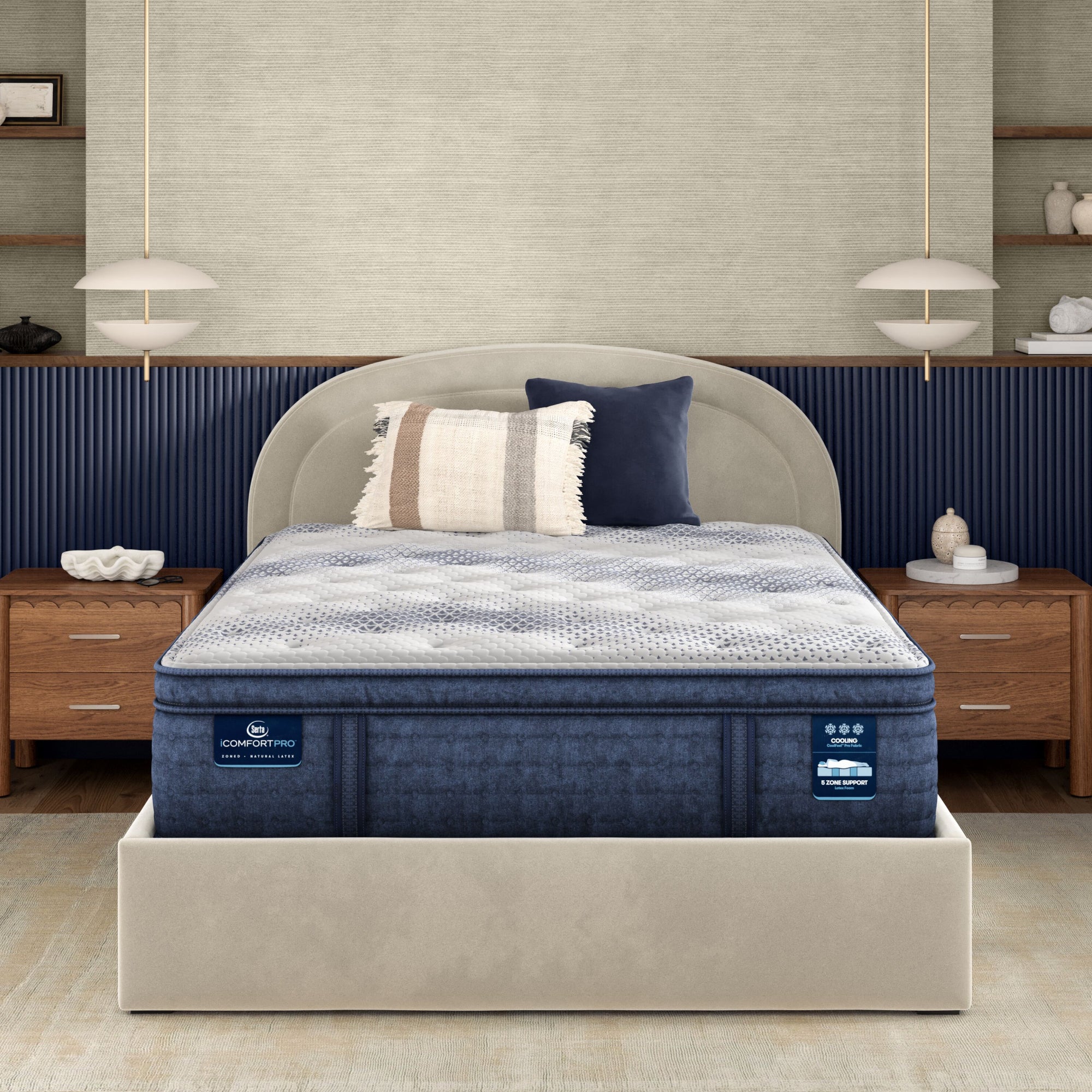 iComfortPro Bucham 16" Latex Foam Plush Pillow Top Mattress Set