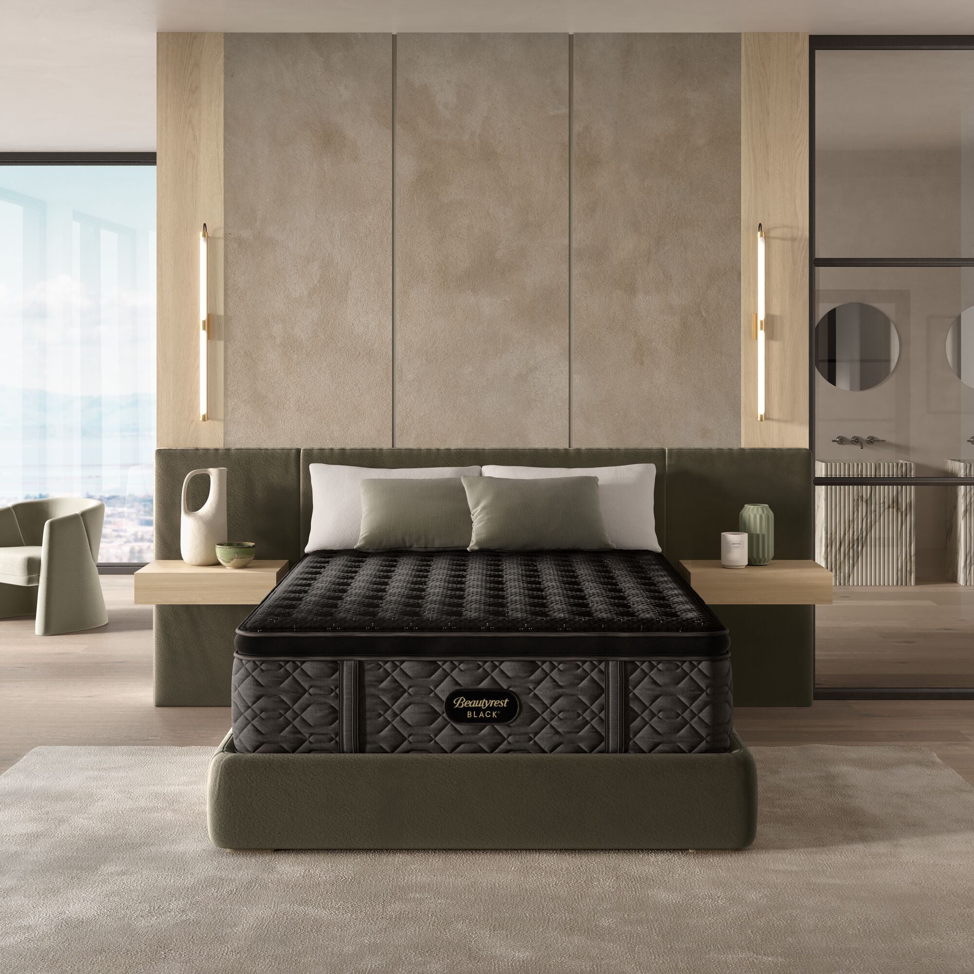 Beautyrest Black Series Three 16.5" Firm Pillow Top Mattress -Cal Split