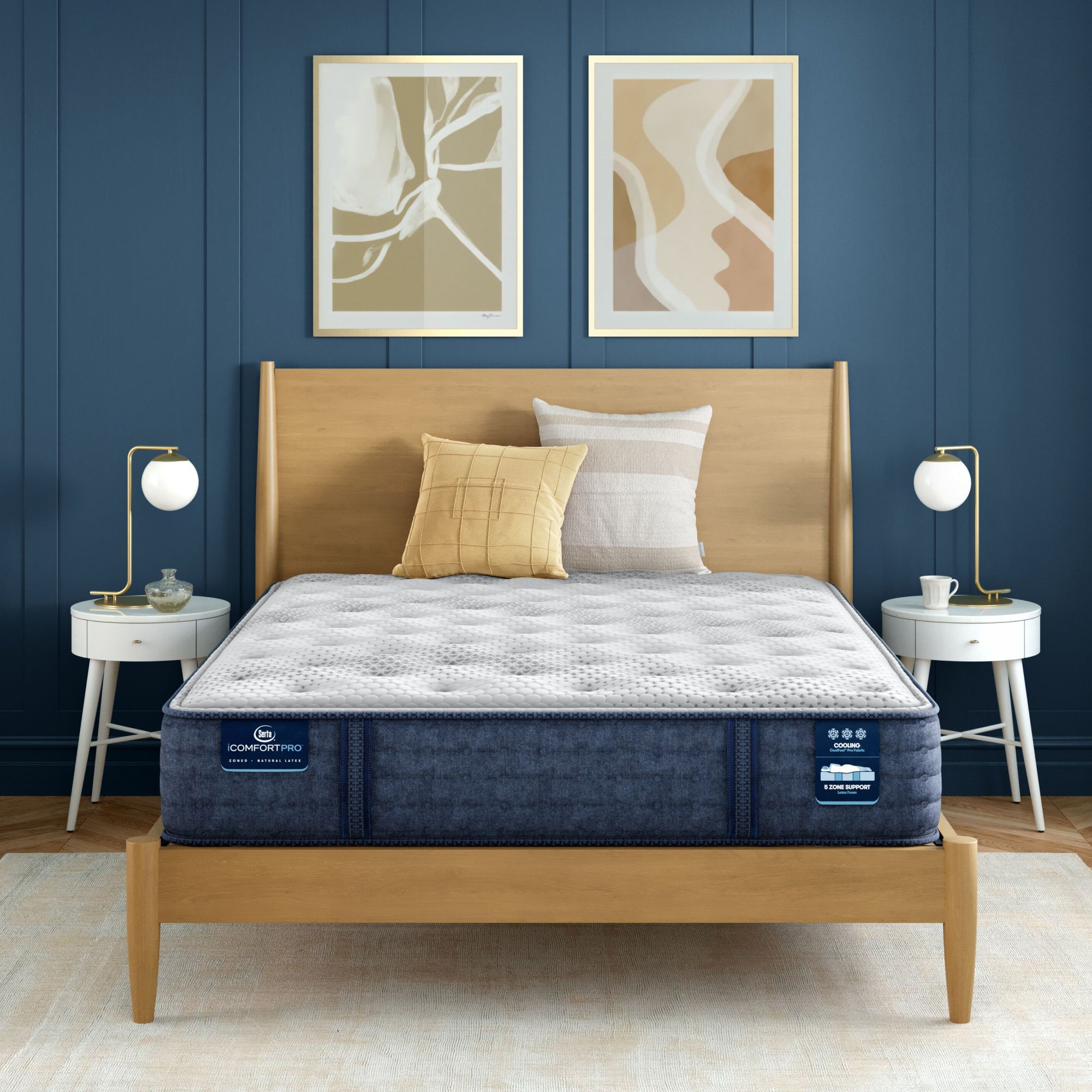 iComfortPro Chelsea 12" Latex Foam Medium Mattress Low Profile Set