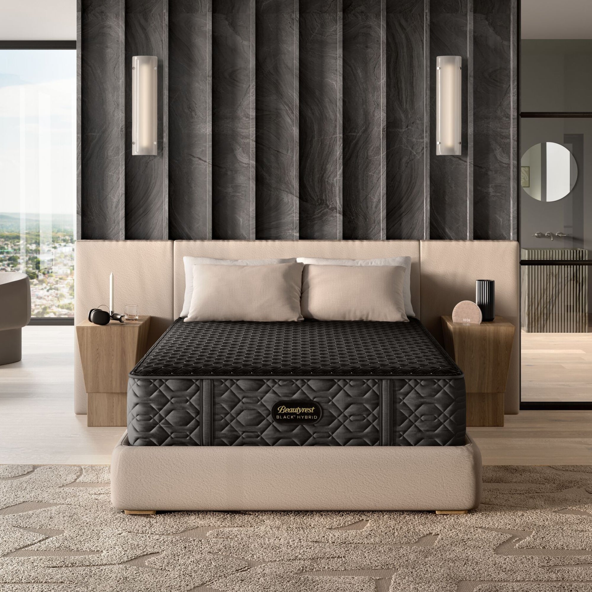 Beautyrest Black® Series Three 15" Hybrid Medium Mattress Set