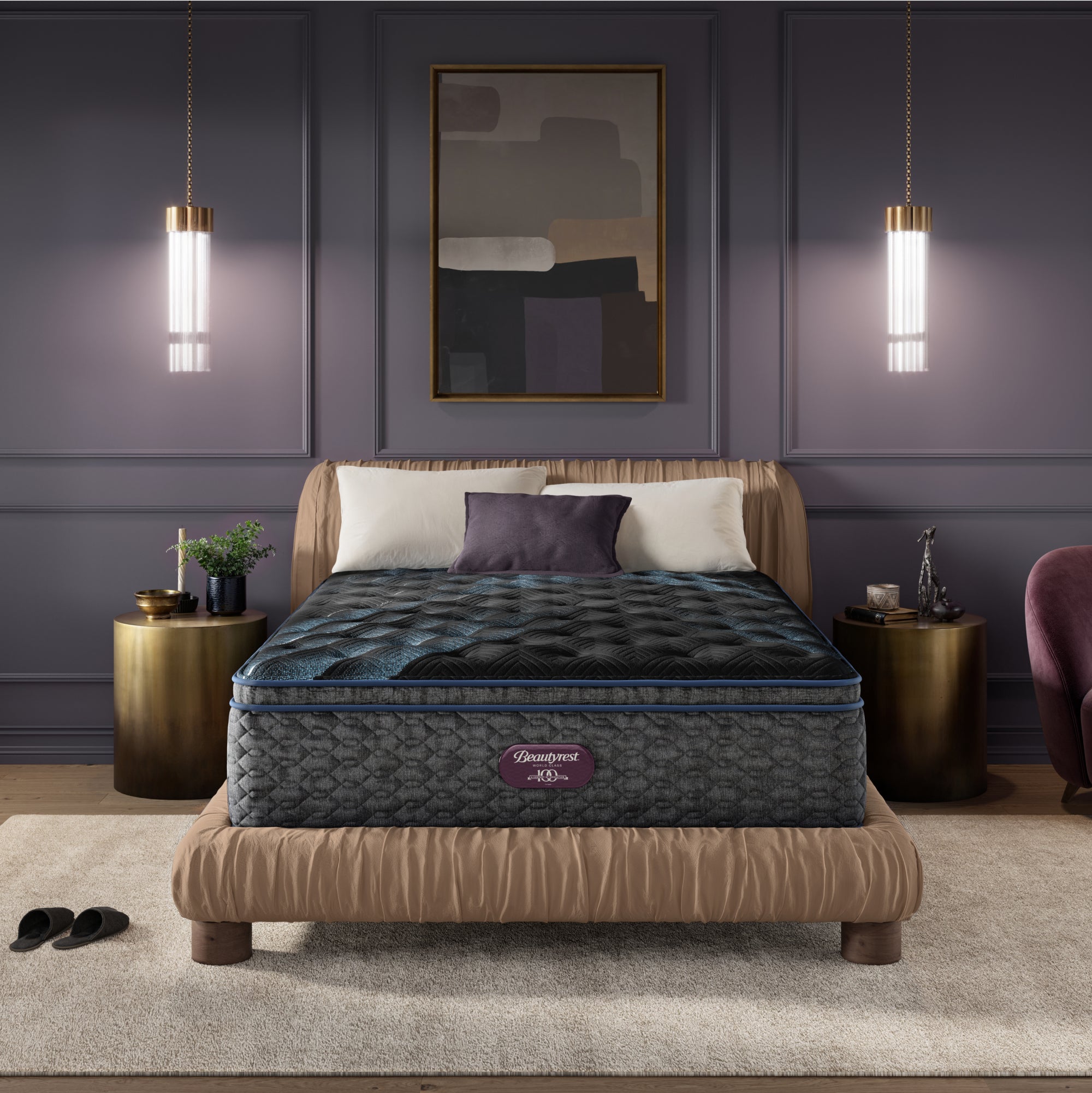 Beautyrest World Class Level Four Plush Pillow Top Mattress Set