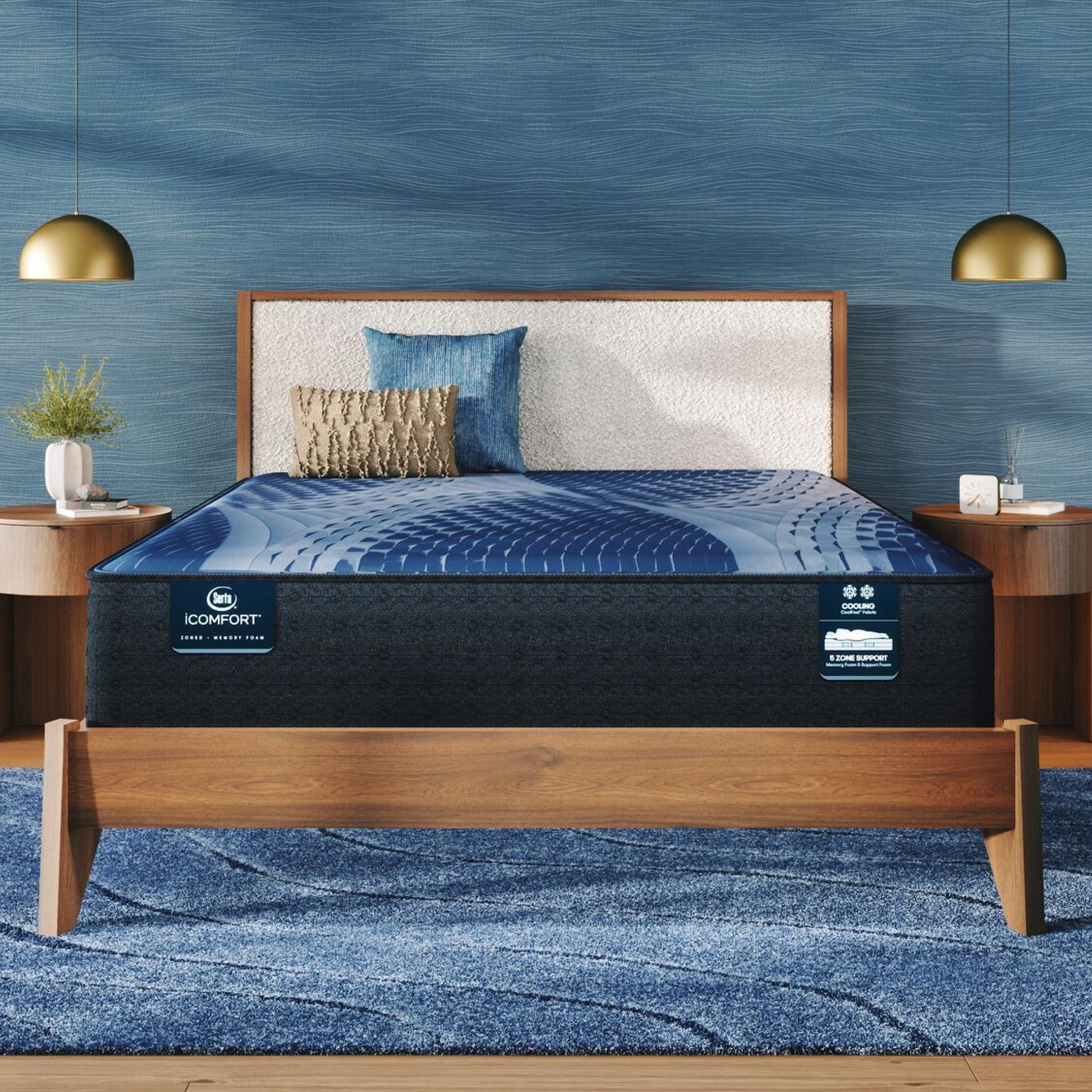 iComfort Aspire 14" Memory Foam Plush Low Profile Mattress Set