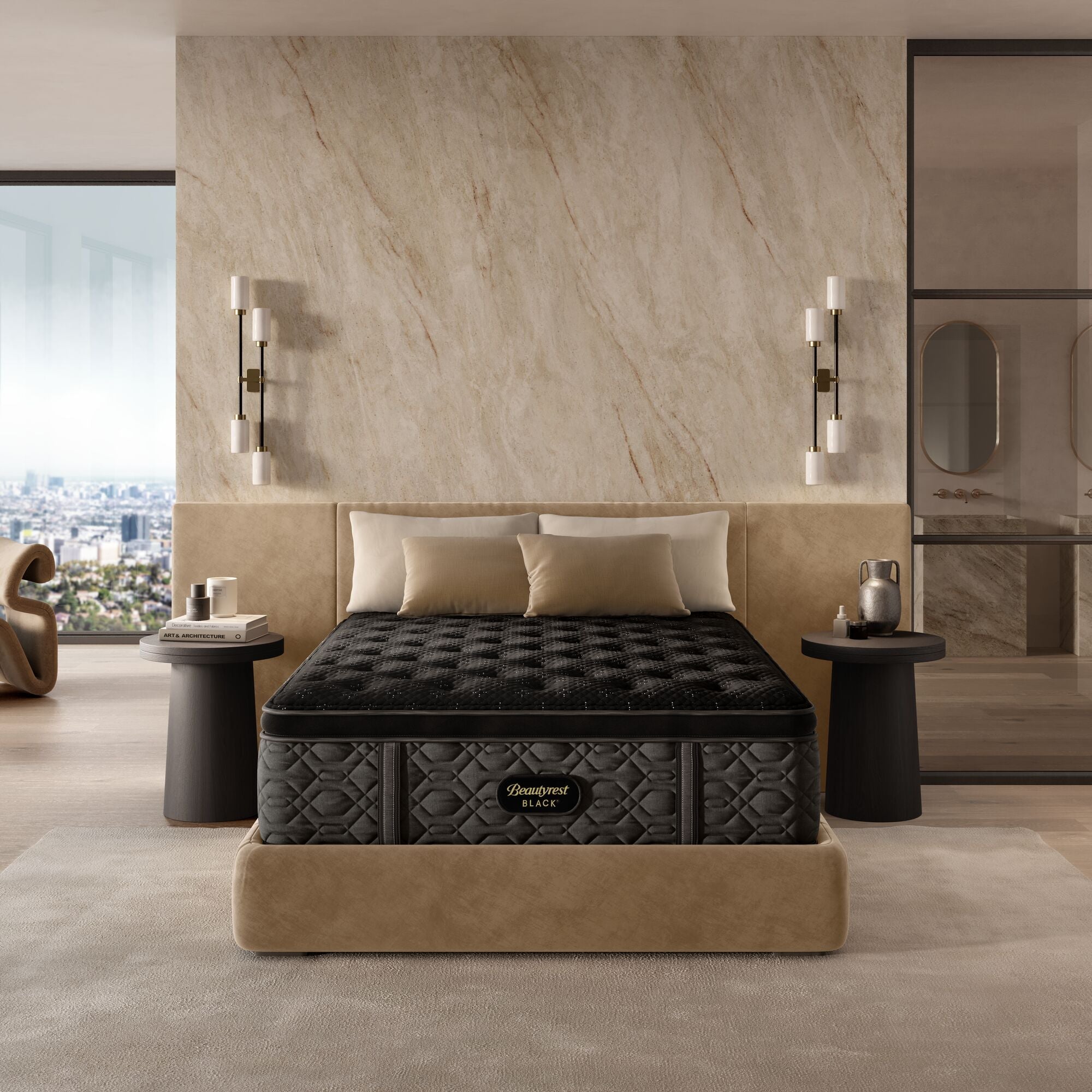 Beautyrest Black Series Three 16.75" Plush Pillow Top Mattress Low Profile Set