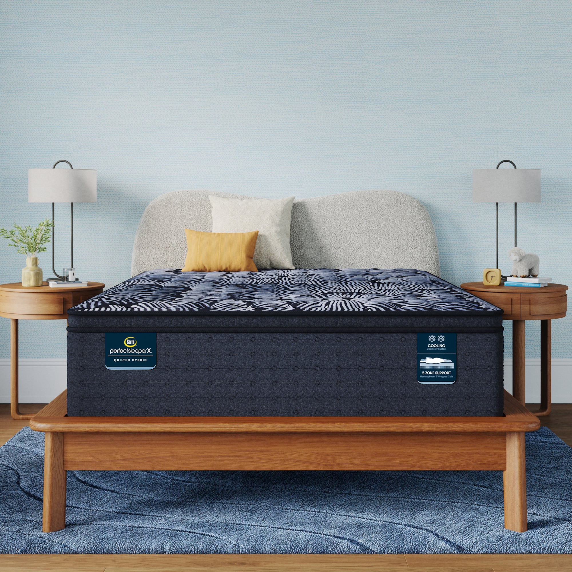 Perfect Sleeper X Lexton 14.25" Hybrid Medium Pillow Top Mattress Low Profile Set