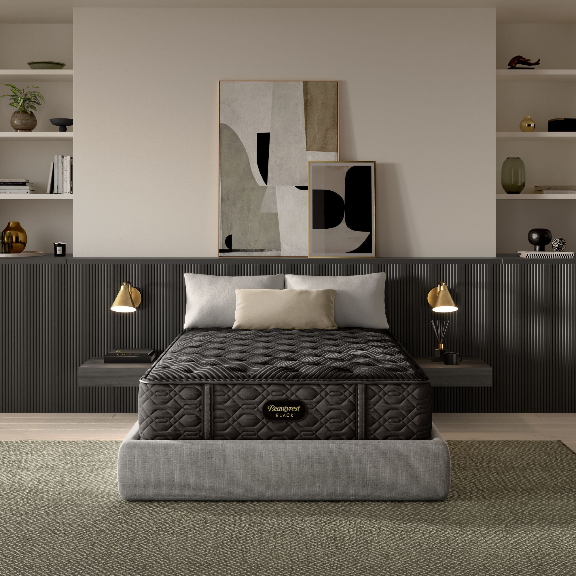 Beautyrest Black Series One 14" Plush Mattress Low Profile Set