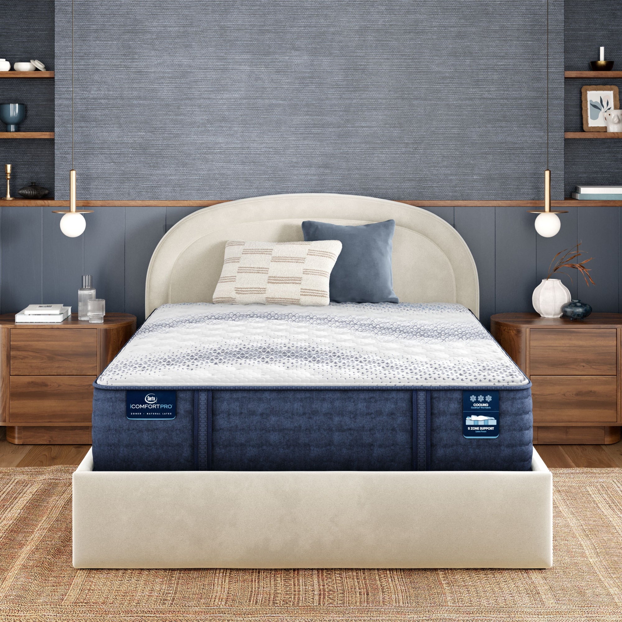 iComfortPro ston 14" Latex Foam Firm Mattress Set