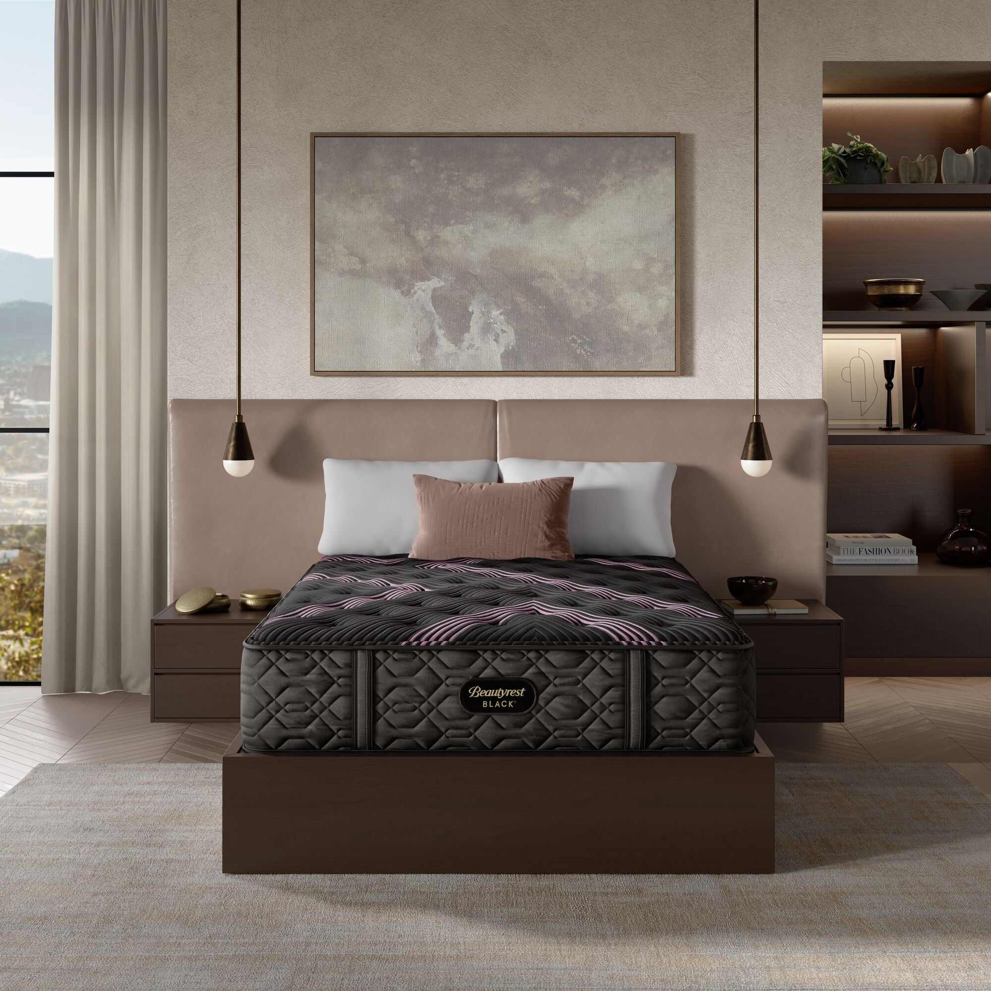 Beautyrest Black Series Two 15.5" Medium Mattress Low Profile Set