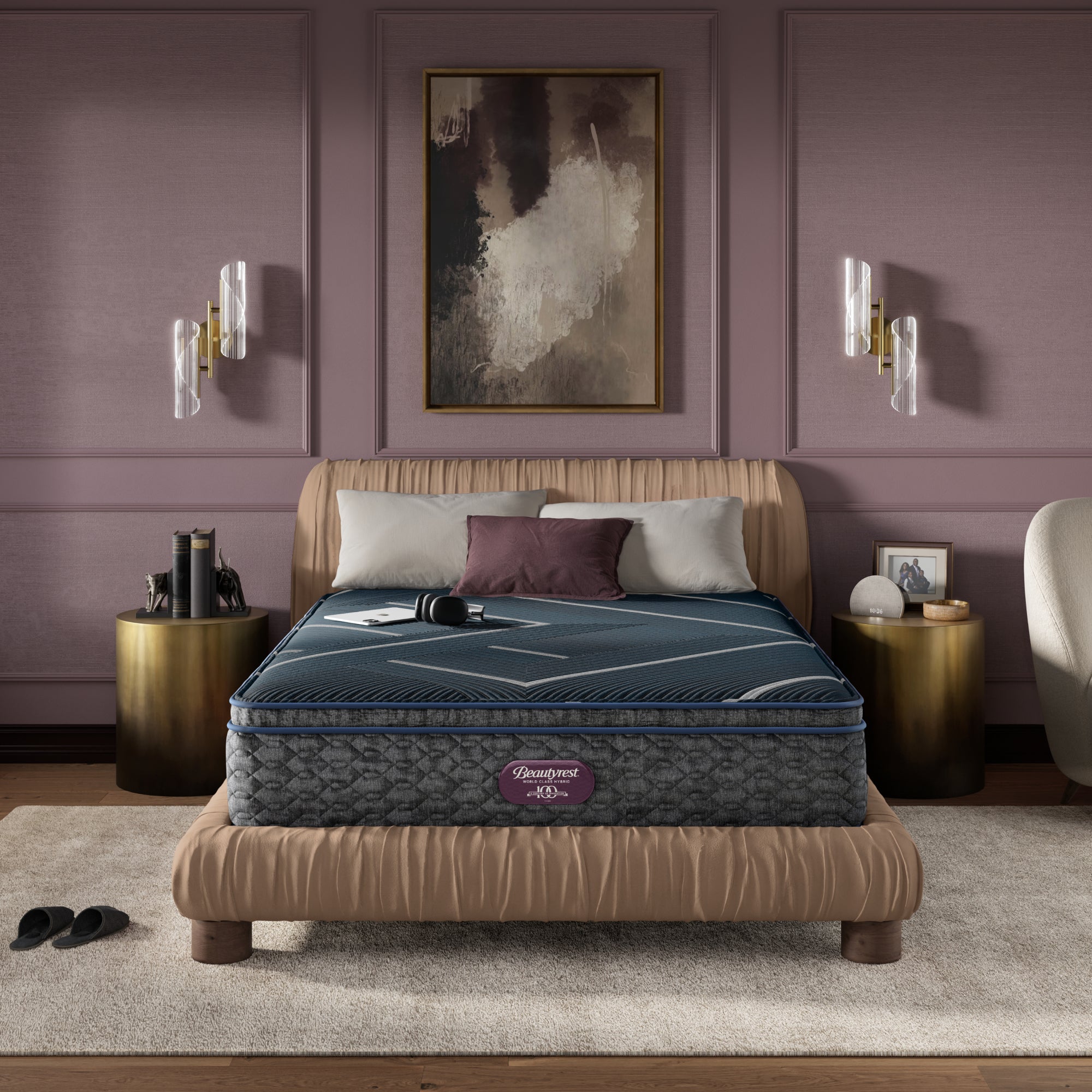 Beautyrest World Class Level Four Hybrid Medium Apex PillowTop Mattress Low Profile Set