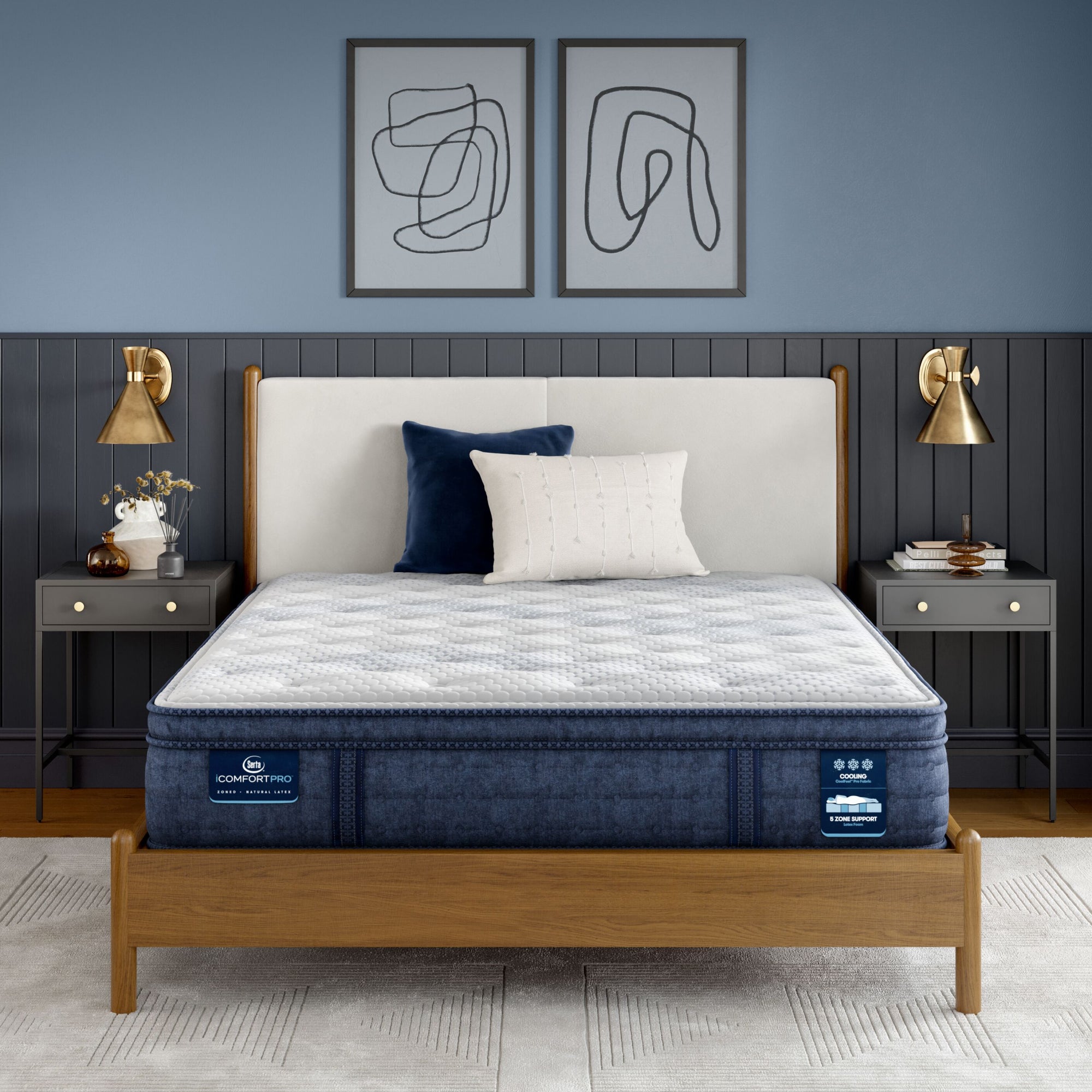 iComfortPro Dartmouth 15" Latex Foam Plush Pillow Top Mattress Set