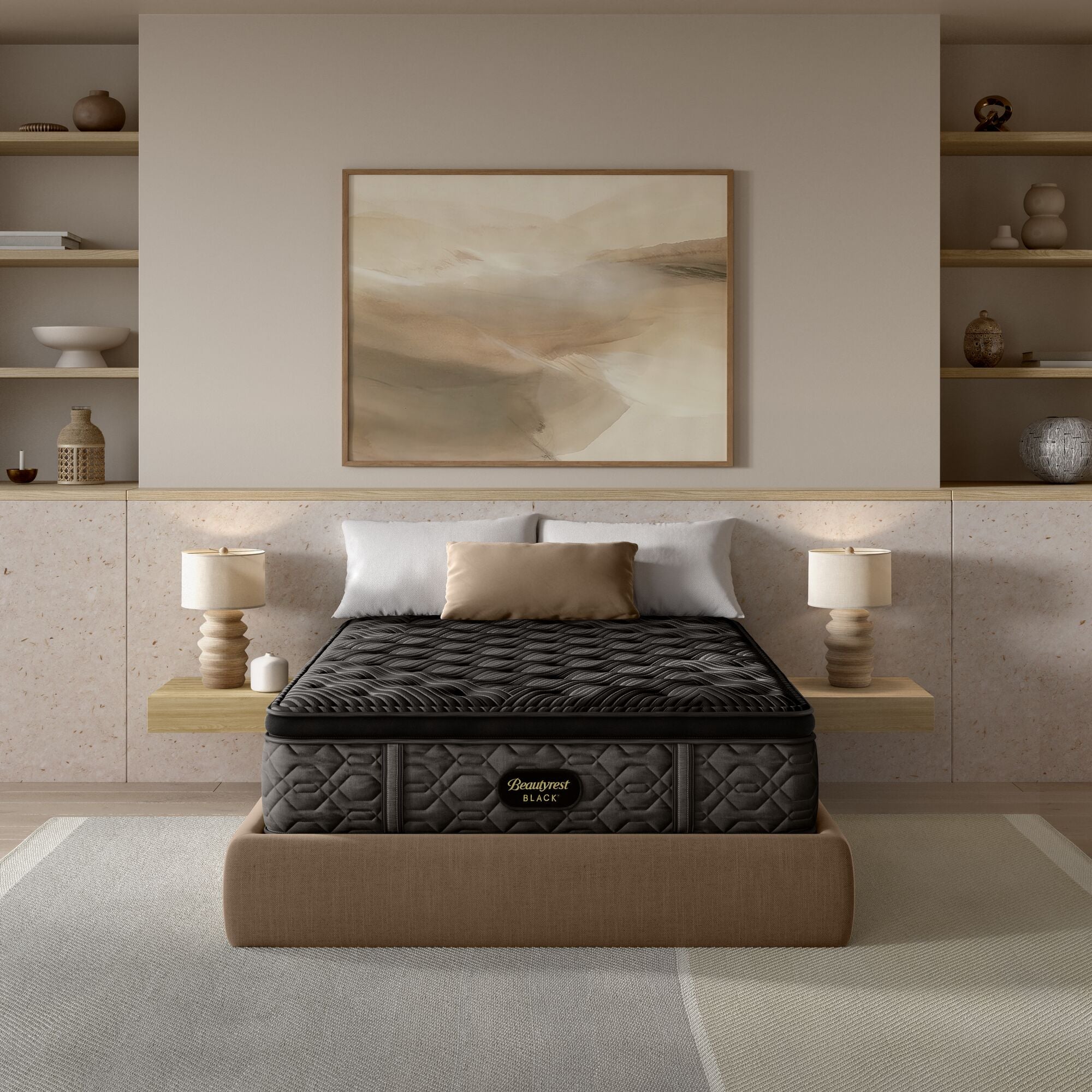 Beautyrest Black Series One 14.5" Plush Pillow Top Mattress Set -Cal Split