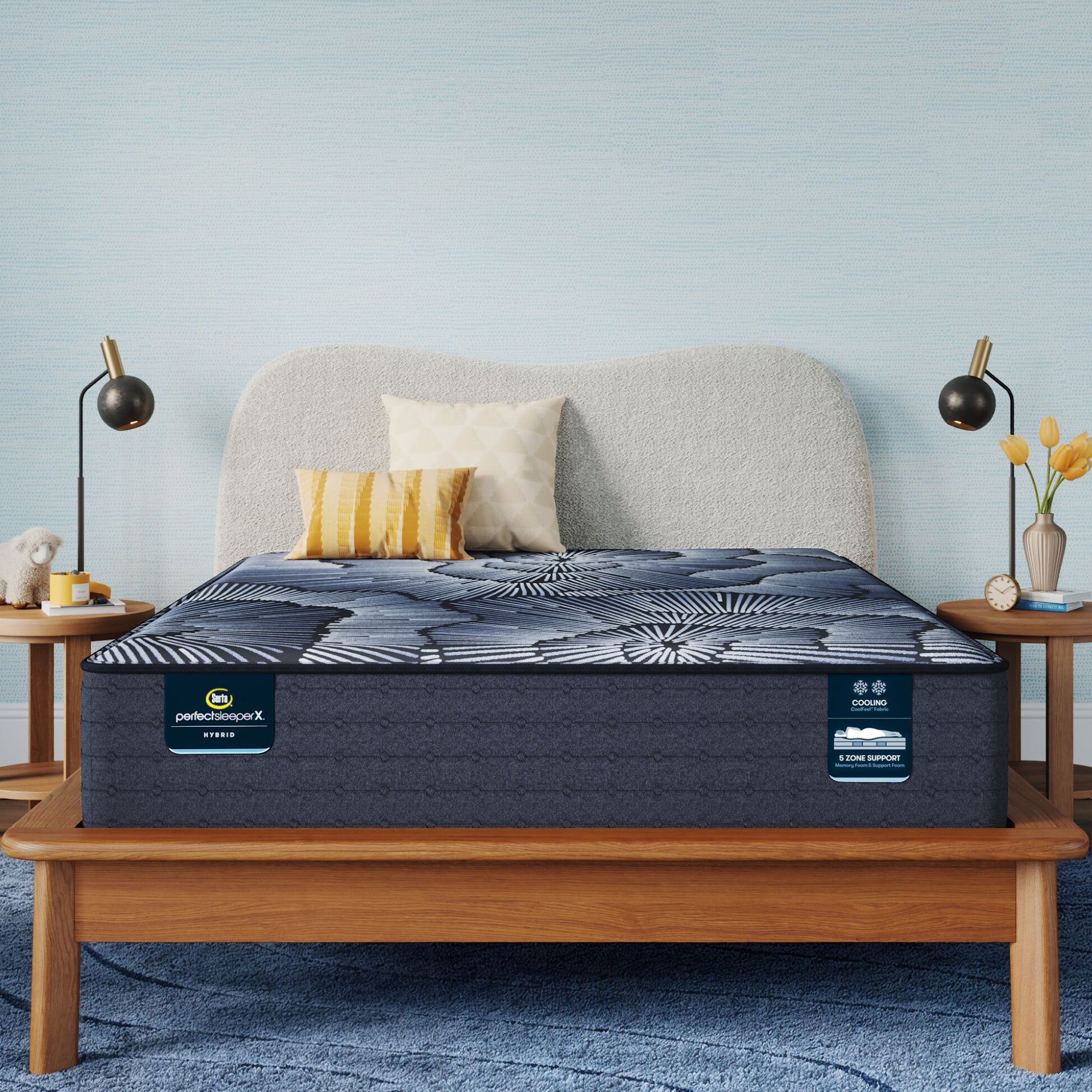 Perfect Sleeper X Aspen 12.5" Hybrid Firm Mattress Low Profile Set
