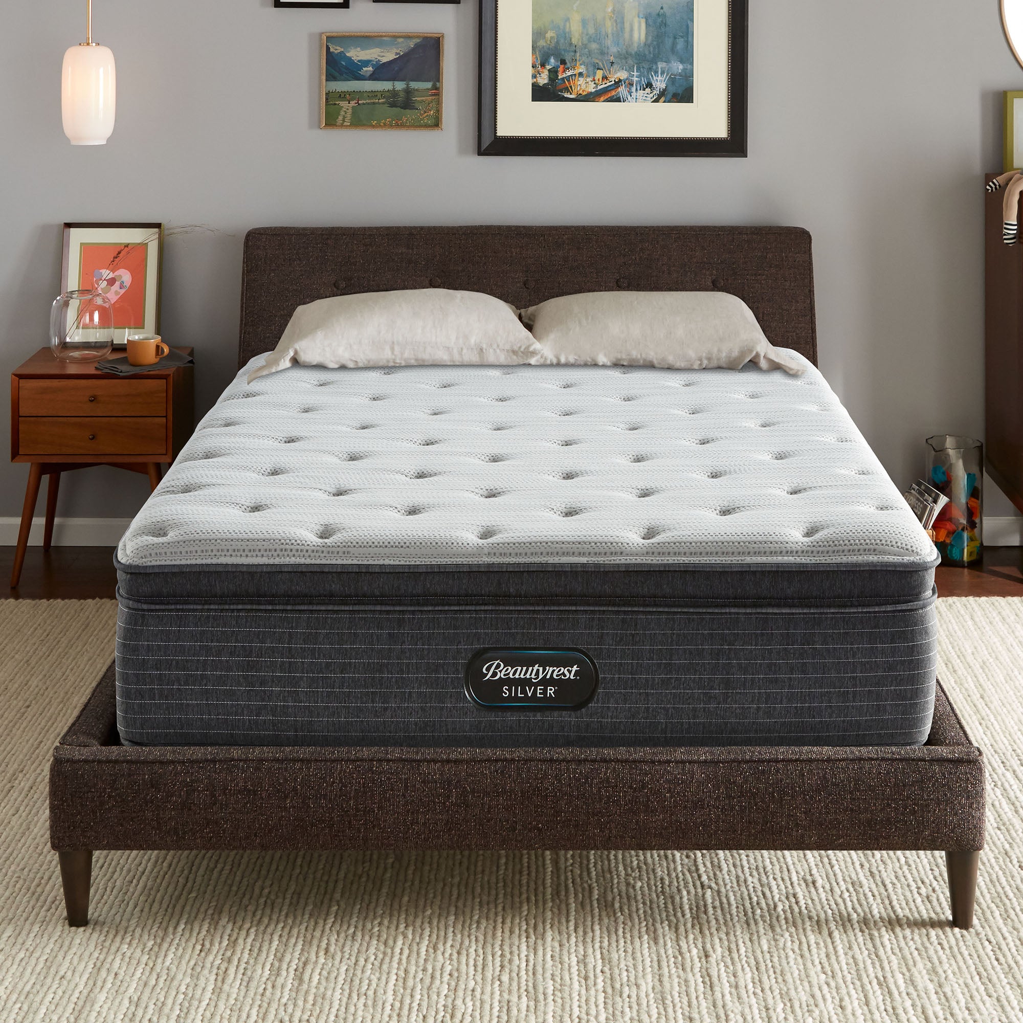 Silver BRS900 15.25" Plush Pillow Top Mattress Set